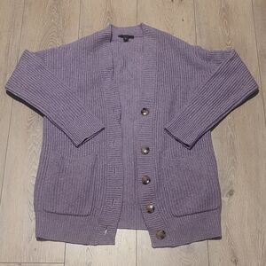 Ann Taylor | 100% Cashmere Button-Front Pocket Cardigan